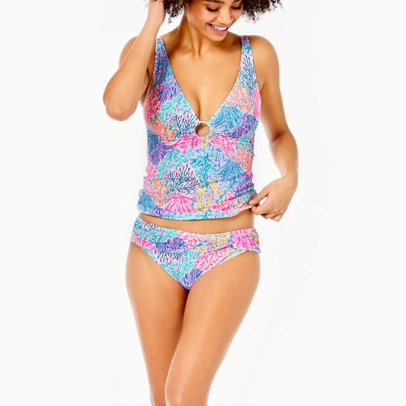 Lilly Pulitzer Brenta tankini top & Lagoon Sarong Hipster Bikini Bottom - Picture 4 of 16
